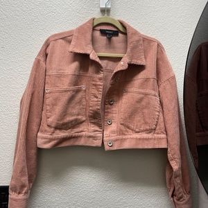 Cropped Corduroy Pink Jacket